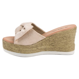 Bello Star Sandalias de cuña de ante beige 5