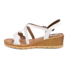 Best Shoes Sandalias de cuña blancas blanco 4