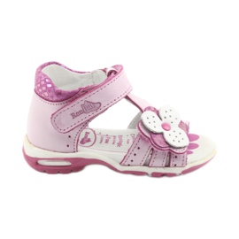 Sandalias rosas con flores Ren But 1406 rosado blanco 1