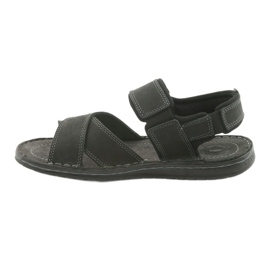 Riko Sandalias de cuero deportivo para hombres 852 Negro 2