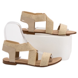SHELOVET Sandalias planas elegantes marrón 6