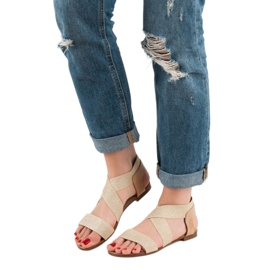 SHELOVET Sandalias planas elegantes marrón 4