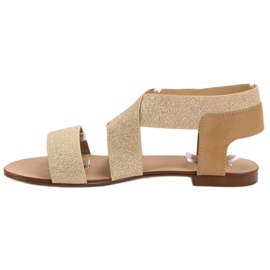 SHELOVET Sandalias planas elegantes marrón 3