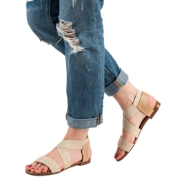 SHELOVET Sandalias planas elegantes marrón 5