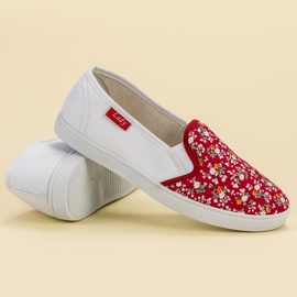 Lovery Slipons casuales blanco rojo 5