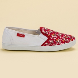 Lovery Slipons casuales blanco rojo 2