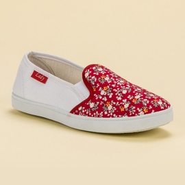 Lovery Slipons casuales blanco rojo 3