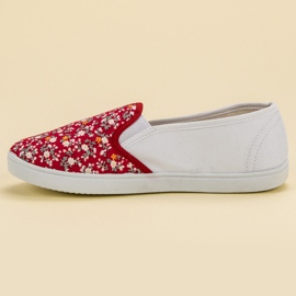Lovery Slipons casuales blanco rojo 4