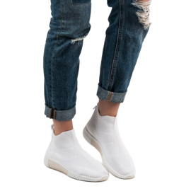 SHELOVET Zapatos sin cordones por encima del tobillo blanco 2