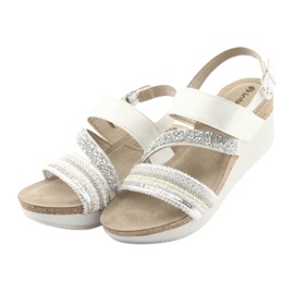 Sandalias cuña INBLU EN009 plata blanco gris 3