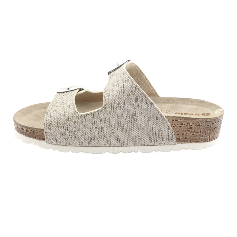 Zapatillas de mujer Inblu NM013 beige con partículas plateadas marrón gris 2