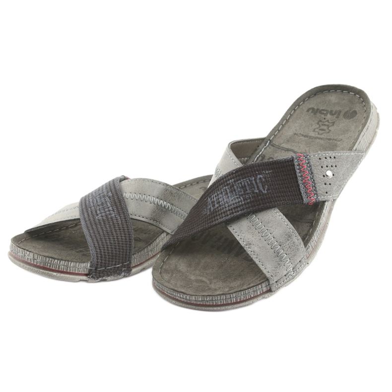 Zapatillas de hombre gris Inblu GG009 gris negro 3