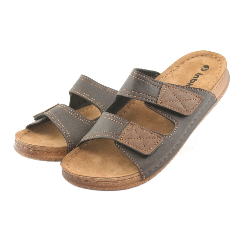 Pantuflas marrones Inblu TH015 para hombre marrón 3