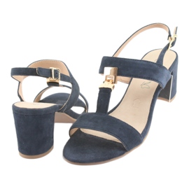 Sandalias en el poste de Caprice 28303 azul marino 4