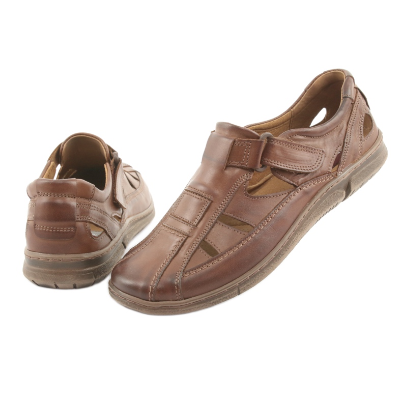 Sandalias confort hombre Riko 458 marrón 4