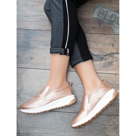 SHELOVET Zapatos sin cordones dorados rosado 1