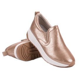 SHELOVET Zapatos sin cordones dorados rosado 5