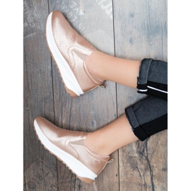SHELOVET Zapatos sin cordones dorados rosado 6