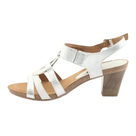 Sandalias de mujer Caprice con adorno 28308 plateado ovalado blanco gris 2