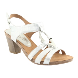 Sandalias de mujer Caprice con adorno 28308 plateado ovalado blanco gris 1