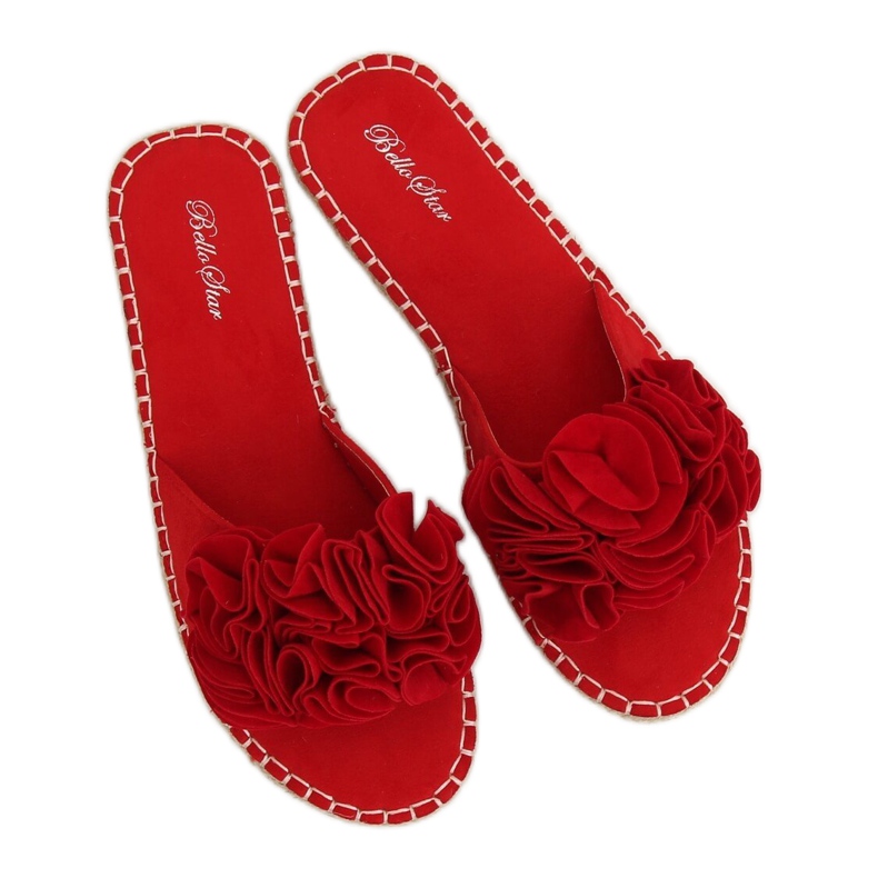 Rojo Pantuflas rojas de mujer L2777 Rojo 1