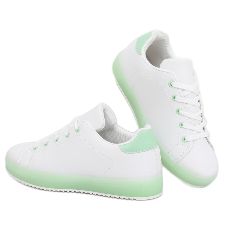 Deportivas blancas y verdes de mujer 9118 Green blanco 1
