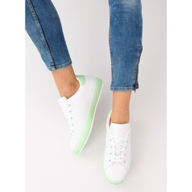 Deportivas blancas y verdes de mujer 9118 Green blanco 2