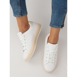 Zapatillas de mujer blancas y beige 9118 Beige blanco marrón 2