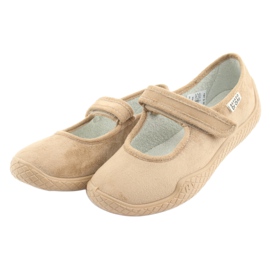 Dra. Befado Ballerinas femeninas PU-Auto 197D004 BEIGE VELCRO SILBER Insertar 3