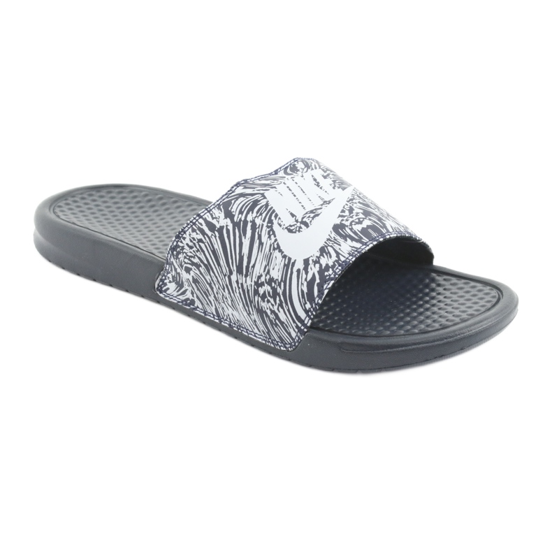 Chanclas Nike Benassi Just Do It Print 631261-403 blanco azul marino 1