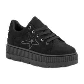 SHELOVET Creepers de gamuza negro 2