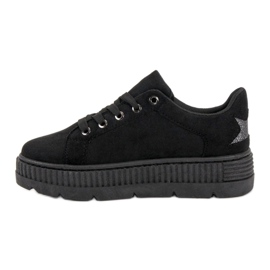 SHELOVET Creepers de gamuza negro 3