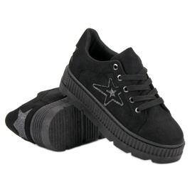 SHELOVET Creepers de gamuza negro 4