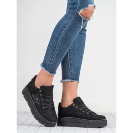 SHELOVET Creepers de gamuza negro 5