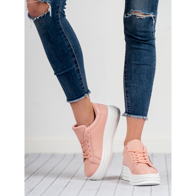 SHELOVET Zapatos deportivos en polvo rosa 1