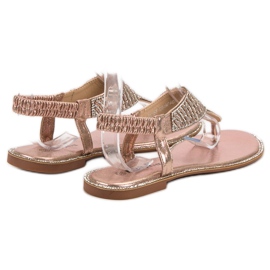 Nio Nio Sandalias sin cordones con circonita cúbica rosado 1