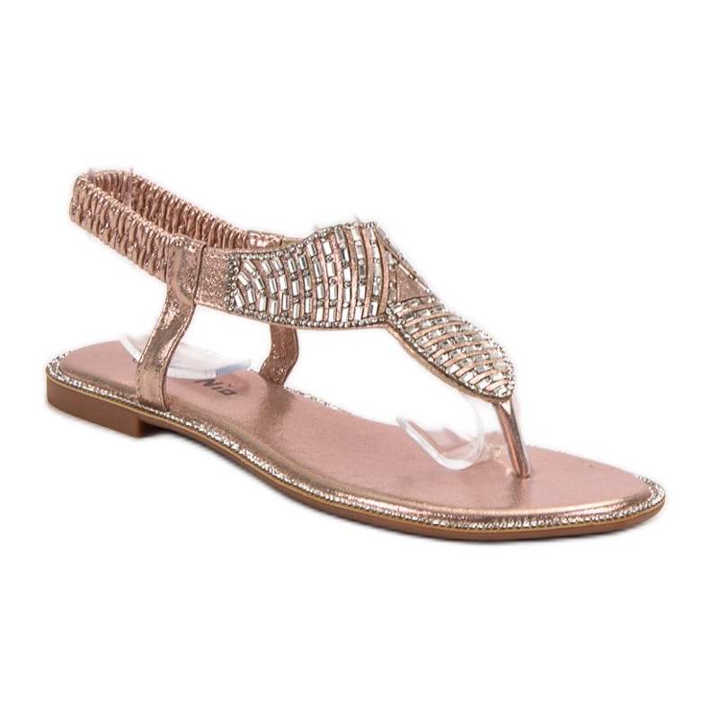 Nio Nio Sandalias sin cordones con circonita cúbica rosado 2 Nio Nio Sandalias sin cordones con circonita cúbica rosado 2