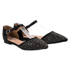 Primavera Bailarinas Abrochadas Con Circonita Cúbica negro 6