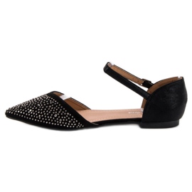 Primavera Bailarinas Abrochadas Con Circonita Cúbica negro 4