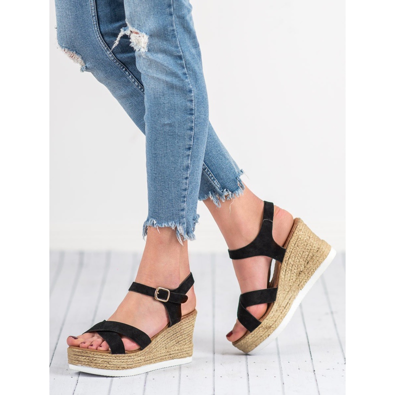 JESSY ROSS Sandalias de ante negras negro 1