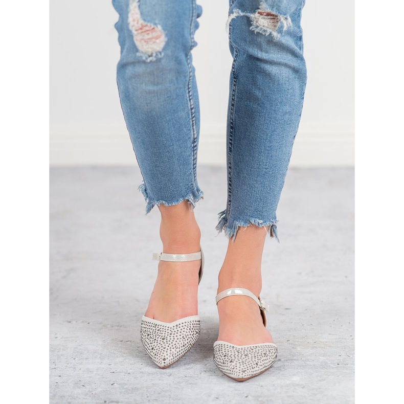 Primavera Bailarinas Abrochadas Con Circonita Cúbica gris 1 Primavera Bailarinas Abrochadas Con Circonita Cúbica gris 1