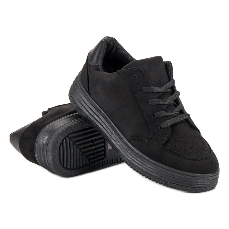 SDS Zapatos deportivos de gamuza negro 1