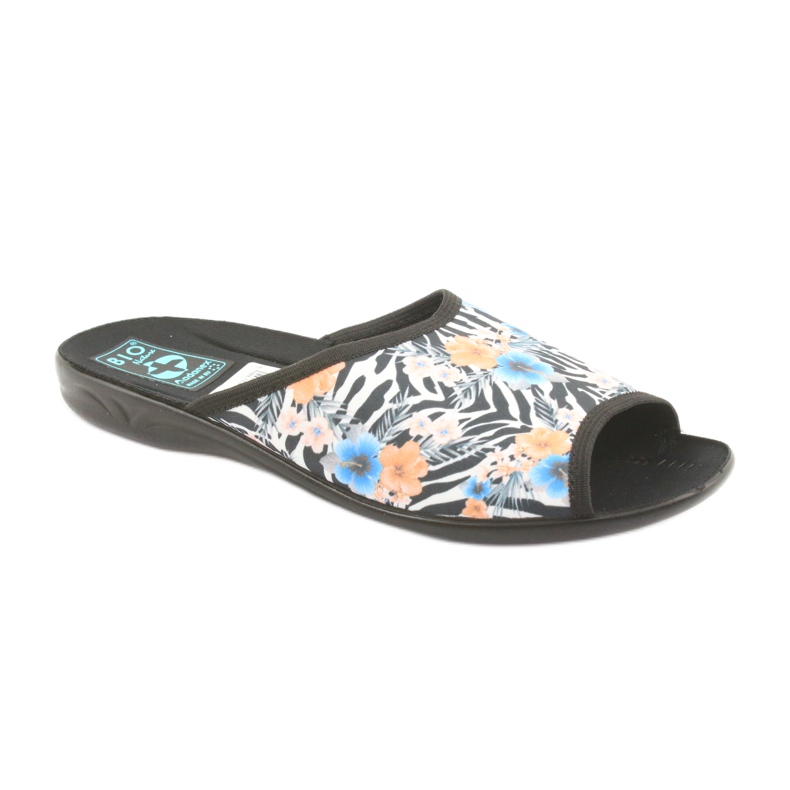 Pantuflas zebra Adanex 23877 para mujer blanco negro azul naranja 1 Pantuflas zebra Adanex 23877 para mujer blanco negro azul naranja 1