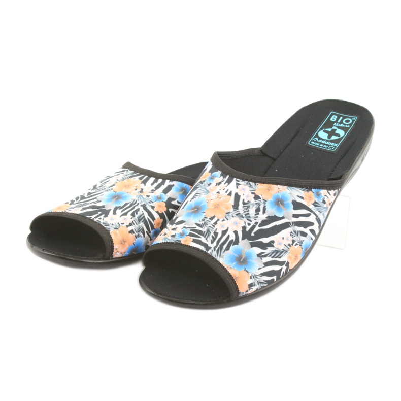Pantuflas zebra Adanex 23877 para mujer blanco negro azul naranja 3 Pantuflas zebra Adanex 23877 para mujer blanco negro azul naranja 3