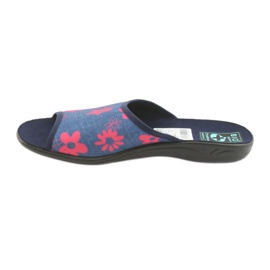 Zapatillas de mujer con flores Adanex azul marino rosa 2