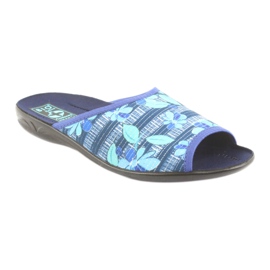 Zapatillas de mujer con flores Adanex 23863 azul marino azul verde 1