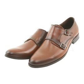 Tur Zapatos formales Monki de piel con hebilla marrón 3