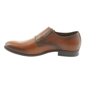 Tur Zapatos formales Monki de piel con hebilla marrón 2