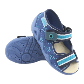 Calzado infantil befado 350P004 azul marino azul verde 3