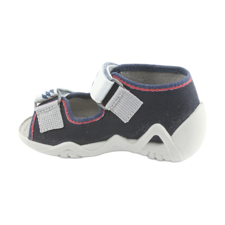 Zapatillas para niños de Befado 250p084 azul marino/rojo con un automóvil gris 2